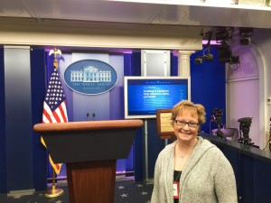 I just saw the Oval Office and now the famous Press Room. I touched famous White House Correspondent's Helen Thomas's chair. I was in awe of the journalists who have sat in these seats. 